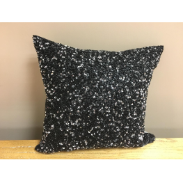 Malini Black/Silver Sequin Cushion