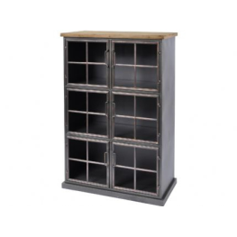 Moresby 6 Door Wood And Iron Cabinet