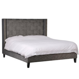 Grey Weaved Effect Headboard 6Ft.Super King-Size Bed