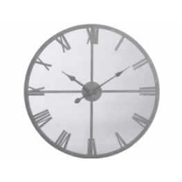 Libra grey framed mirrored wall clock