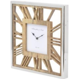 square wooden ghost wall clock