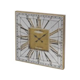 Libra vienna antique gold large square mirrored wall clock