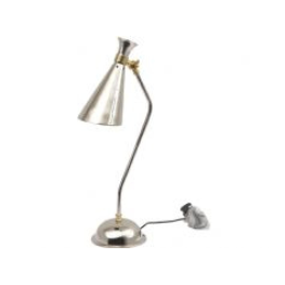 Libra Enza nickel and brass conical desk lamp e27 25w 1