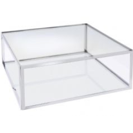 Libra linton stainless steel and glass square coffee table
