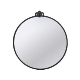 Libra Black Round Crest Mirror