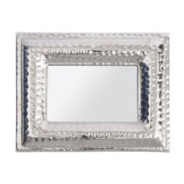 Libra Luna Hammered Silver Aluminium 5x7 inch Rectangular Mini Mirror