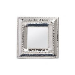 Libra Luna Hammered Silver Aluminium Square Mini Mirror