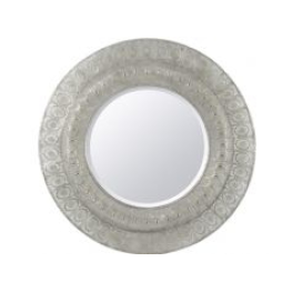 Libra Moura Antique Silver Round Filigree Mirror