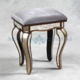 Small Antiqued Venetian Glass with Gold Edging Dressing Table Stool